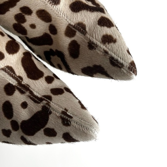 The Mode Collective Animal Print Booties Leopard Pony Hair Ankle Boots - Picture 4 of 7